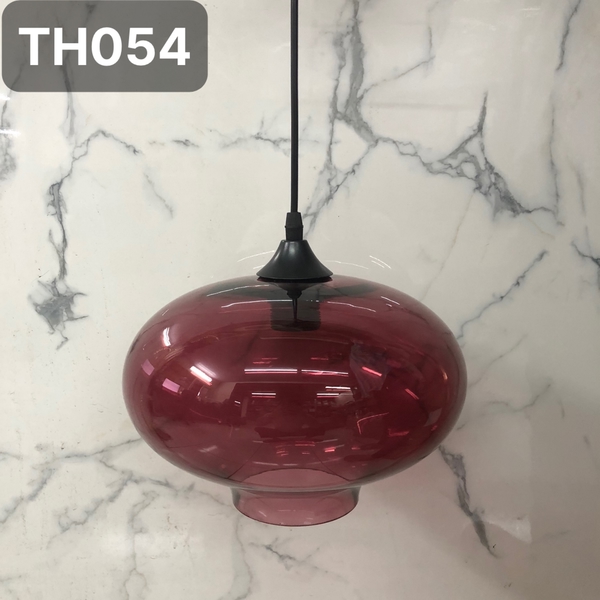 Đèn thả thủy tinh đỏ TH054, E27 x 1,  KT(mm): 280 x 200