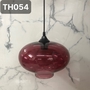 Đèn thả thủy tinh đỏ TH054, E27 x 1,  KT(mm): 280 x 200