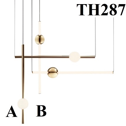 Đèn thả TH287 tích hợp led, treo dọc, KT(mm):