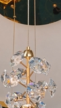 Bộ đèm chùm 540TH1 gồm 39 qủa thả, mâm inox gương vàng hình elip, KT(mm): L2000*W900*H2500