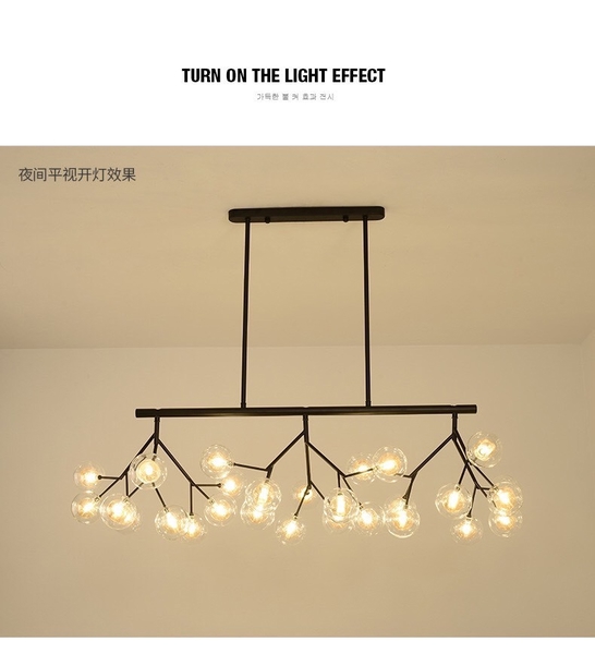 Đèn thả thân đen cầu trong vàng, cầu ngoài trắng đui G4x27(chưa bóng)_TH313 Kích thước: 1200x400mm