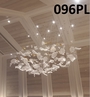 Đèn chùm pha lê thả thông minh PL096 gồm 181 lá cao cấp chia 3 màu 4 loại, không mâm, KT(mm): L2200 x W900 x H1800