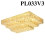 Đèn chùm pha lê thả thông minh PL033 3 tầng, pha lê tam giác và pha lê hạt, KT(mm): 2200x3000xH1200