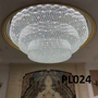 Đèn chùm pha lê Ai Cập PL024, mâm hình tròn inox 304 gương trắng 8k, KT(mm): D800 x H600