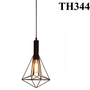 Đèn thả rọ sắt thân đen, đui E27x1(chưa bóng)_TH344 Kích thước: 250x380mm