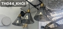 Đèn thả chao thủy tinh khói TH044 , đui nhôm mạ đồng, KT(mm) : 185 x 230 , E27 x 1