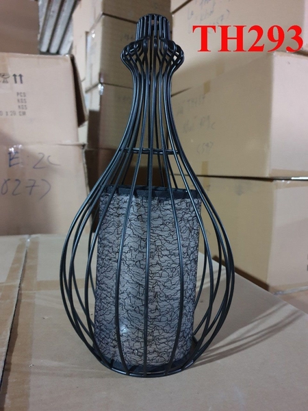 Đèn thả rọ sắt thân đen, đui E27x1(chưa bóng)_TH293 Kích thước: 160x160x320mm