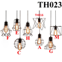 Đèn thả rọ sắt dáng E thân đen, đui E27x1(chưa bóng)_TH023 Kích thước: 180 x 230mm