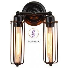 Đèn tường TU003, đui chụp sắt 001, 01 rọ sắt 003, E27*2