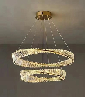Đèn chùm hình tròn TH493, gồm 2 vòng, tích hợp led 3 chế độ sáng, có ĐKTX, KT(mm): D800_D600