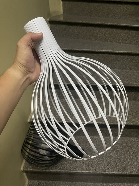 Đèn thả rọ sắt thân trắng, đui E27x1(chưa bóng)_TH020 Kích thước: D220xH280mm