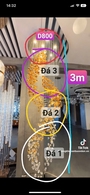 Đèn chùm pha lê thả thông minh PL065 , 800 viên đá, 12 mắt COB dimmer có điều khiển xa, mâm tròn inox gương trắng 8K KT(mm): D800 x H3000