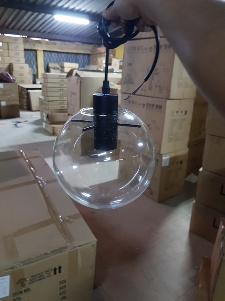 Đèn thả chao thủy tinh trắng TH350_D250 , E27 x1