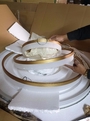 Đèn thả 212K (KTD), 1 vòng, màu vàng xước tán quang 1 mặt, ánh sáng 3 chế độ, DKTX, KT(mm): 1000