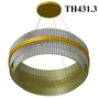 Đèn chùm pha lê 2 lớp thanh tam giác thân inox gương vàng, đui G9 x 20,  mã TH431.3, KT (mm): D1000 x H400