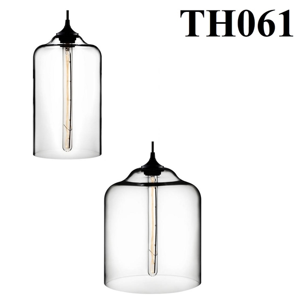 Đèn thả thủy tinh hổ phách  TH061, E27 x 1, KT(mm): 180 x 310