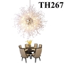 Đèn chùm phale bồ công anh TH267, thân vàng, 12 bóng G9 x 12, 76 cành dài 200mm , KT(mm): D550