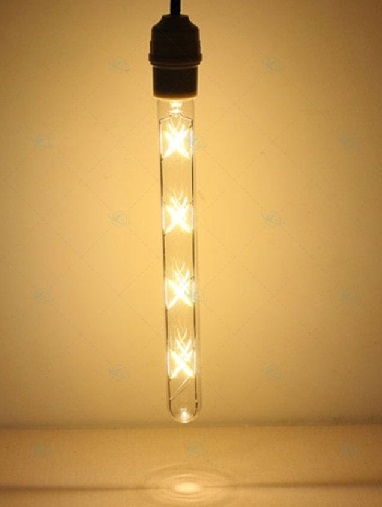 Bóng đèn T300  led sợi 8W, thủy tinh trắng, đui E27, ánh sáng vàng