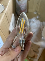 Bóng nhót led sợi 4W , thủy tinh trắng , đui E14 , ánh sáng vàng , có điều khiển , chất lượng cao .