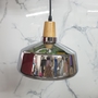 Đèn thả chao thủy tinh khói chuôi gỗ TH455_B , KT(mm) : 235 x 130