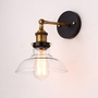 Đèn tường thân mạ đồng TU038, chao thủy tinh trắng trong phi 250mm, KT(mm): 