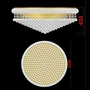 Đèn chùm pha lê thả thông minh 024PL5  gồm toàn bộ hạt pha lê asfour trắng, mắt COB dimer 3 màu có điều khiển xa, mâm tròn inox gương trắng, KT(mm): D1000 x H400