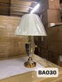 Đèn bàn thân pha lê chao vải trắng BA030, KT (mm): D400*H650, E27*1