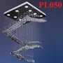 Đèn chùm pha lê thả thông minh PL050 hạt D30, thông tầng có điều khiển xa, KT(mm): 400x400x700