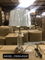 Đèn bàn BA058, thân pha lê + chao vải trắng, KT(mm): D300 x H550