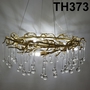 Đèn pha lê Serip TH373.1 thân màu vàng quả pha lê màu trắng, G9 x 8, KT(mm): D800