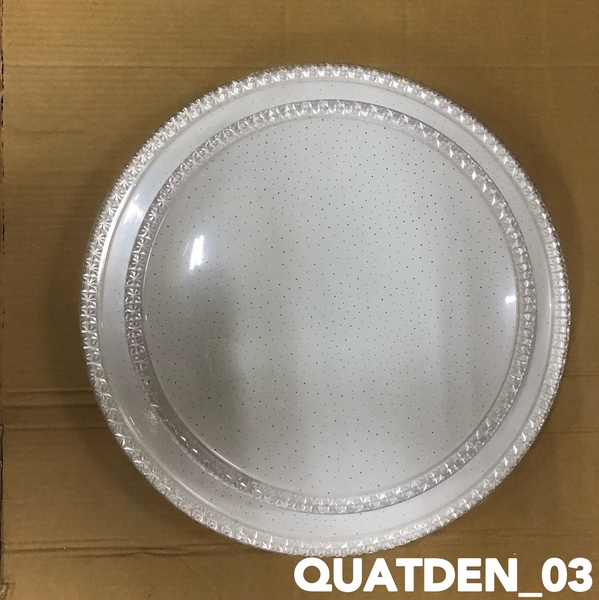 Quạt đèn LED 003 (满天星) vỏ kim loại dày, AC: 150 - 240W, 96W (48Wx2), 06 cấp số, chiều cao đèn: 25/20/30cm, đường kính cánh: 106.68cm, có điều khiển xa.