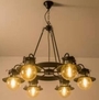 Đèn thả dây thừng TH447 , E27 x 08, chao thủy tinh hổ phách D51 x H51 , kích thước(mm) : 1000 x 1500