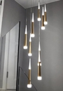 Thả đơn ống bơ vàng, led tích hợp 7W, đổi màu, mã TH336 B, KT (mm): D60*450