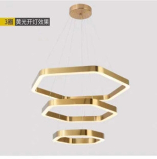 Đèn thả vòng inox mạ đồng TH420, tích hợp led 3 chế độ ánh sáng, có ĐKTX, KT(mm): D800