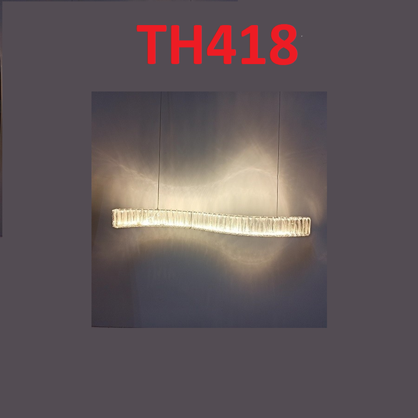 Đèn thả Inox gương trắng 3 chế độ sáng_TH418 Kích thước: 800x80x40mm