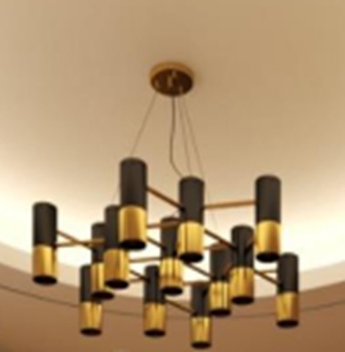Đèn thả chùm TH490 thân đen, E14x13, đã bao gồm bóng, KT(mm):