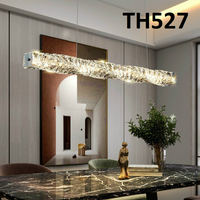Bộ đèn chùm thả bàn ăn TH527, khối pha lê trắng D100mm, KT(mm): L1200