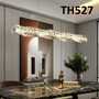 Bộ đèn chùm thả bàn ăn TH527, khối pha lê trắng D100mm, KT(mm): L1200