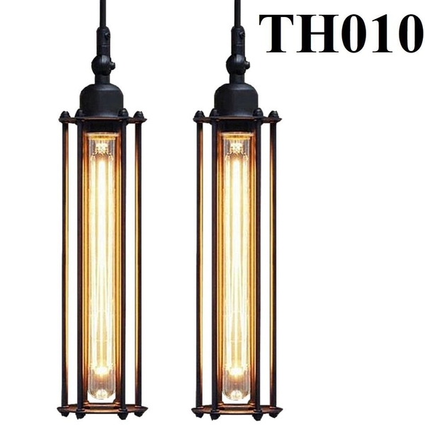 Đèn thả hình ống thân đen, đui E27x1(chưa bóng)_TH010 Kích thước: 100x350mm