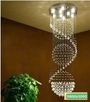 Đèn chùm pha lê thả thông minh 021PLA, mâm tròn inox gương trắng, KT(mm): D800 x H3900
