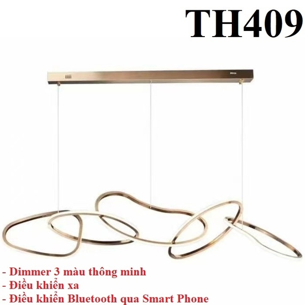Đèn thả 3 vòng tích hợp led TH409. Kích thước: 800x500mm