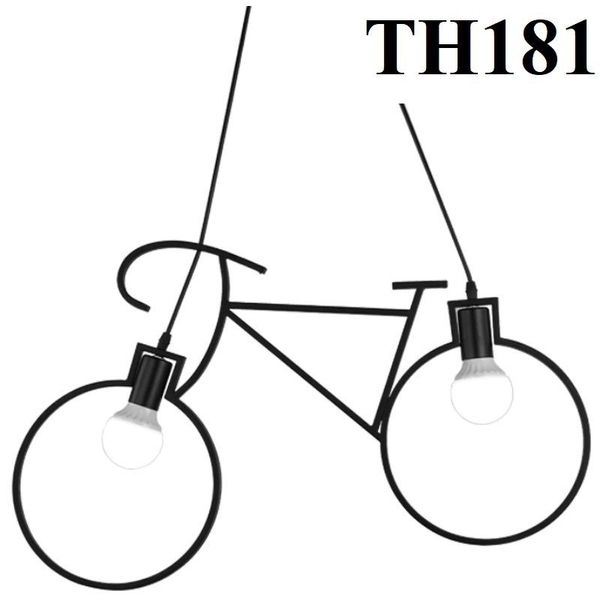 Đèn thả hình xe đạp thân đen, đui E27x2(chưa bóng)_TH181 Kích thước: 680x420mm