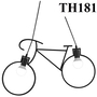 Đèn thả hình xe đạp thân đen, đui E27x2(chưa bóng)_TH181 Kích thước: 680x420mm