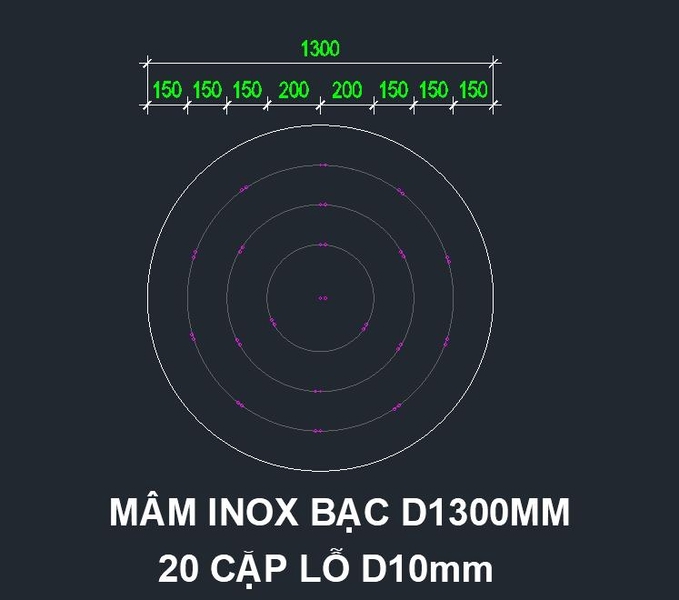 Mâm elip inox gương trắng có 40  lỗ D10mm KT(mm):1400x1200