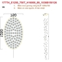 Đèn chùm bocci thả tự do TH177 gồm mâm inox gương vàng hình elip, 89 quả thả tự do, KT(mm): 1250*750*16000