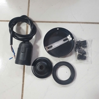 Bộ dây đui đế chụp sắt đen TH093  , đế đen 80, lỗ 40 dùng cho các loại đèn thả