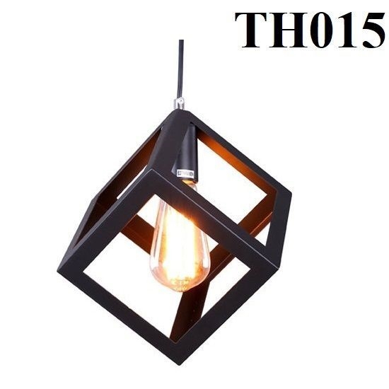 Đèn thả hình hôp vuông thân đen, đui E27x1(chưa bóng)_TH015 Kích thước: 160x160x160mm