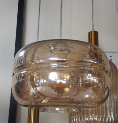 Đèn thả thủy tinh hổ phách TH341, E27 x 1, KT(mm): 300
