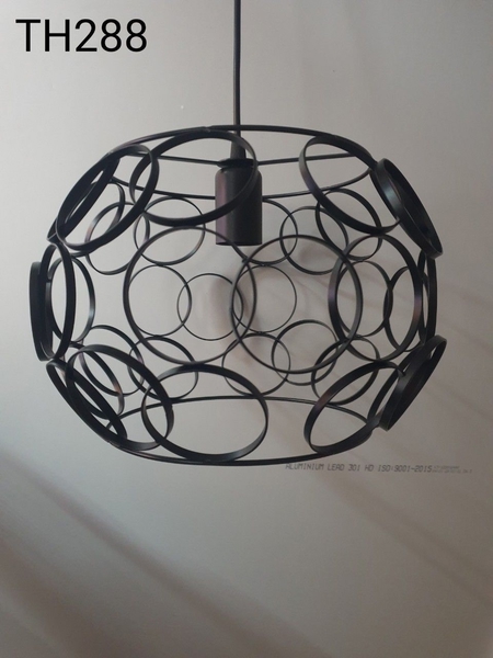 Đèn thả rọ sắt thân đen, đui E27x1(chưa bóng)_TH288 Kích thước: 320x320x210mm