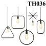 Đèn thả hình tam giác thân đen (mã cũ TH190) đui E27x1(chưa bóng)_TH036 Kích thước: 330x330mm